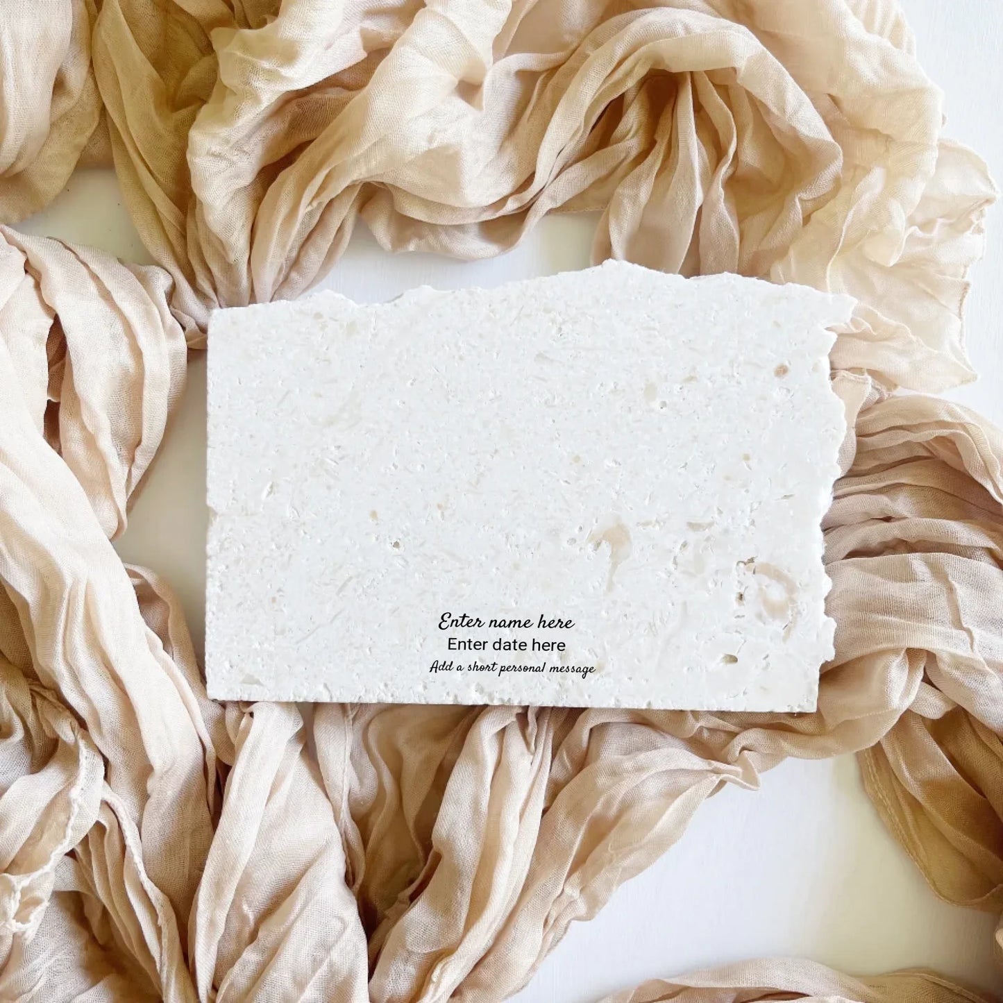 Limestone silhouette keepsake in landscape style.