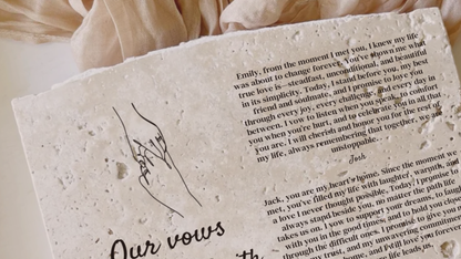 Wedding Vow Keepsake | Personalised Stone Wedding Gift