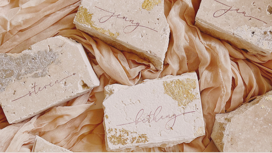 Travertine & Limestone Event Placecards | Wedding & Event Decor