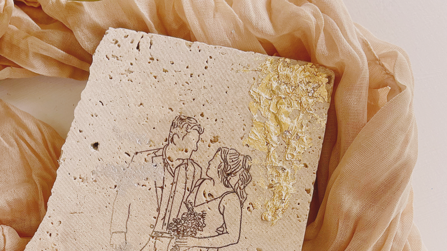Line art Keepsake | Personalised Stone Design