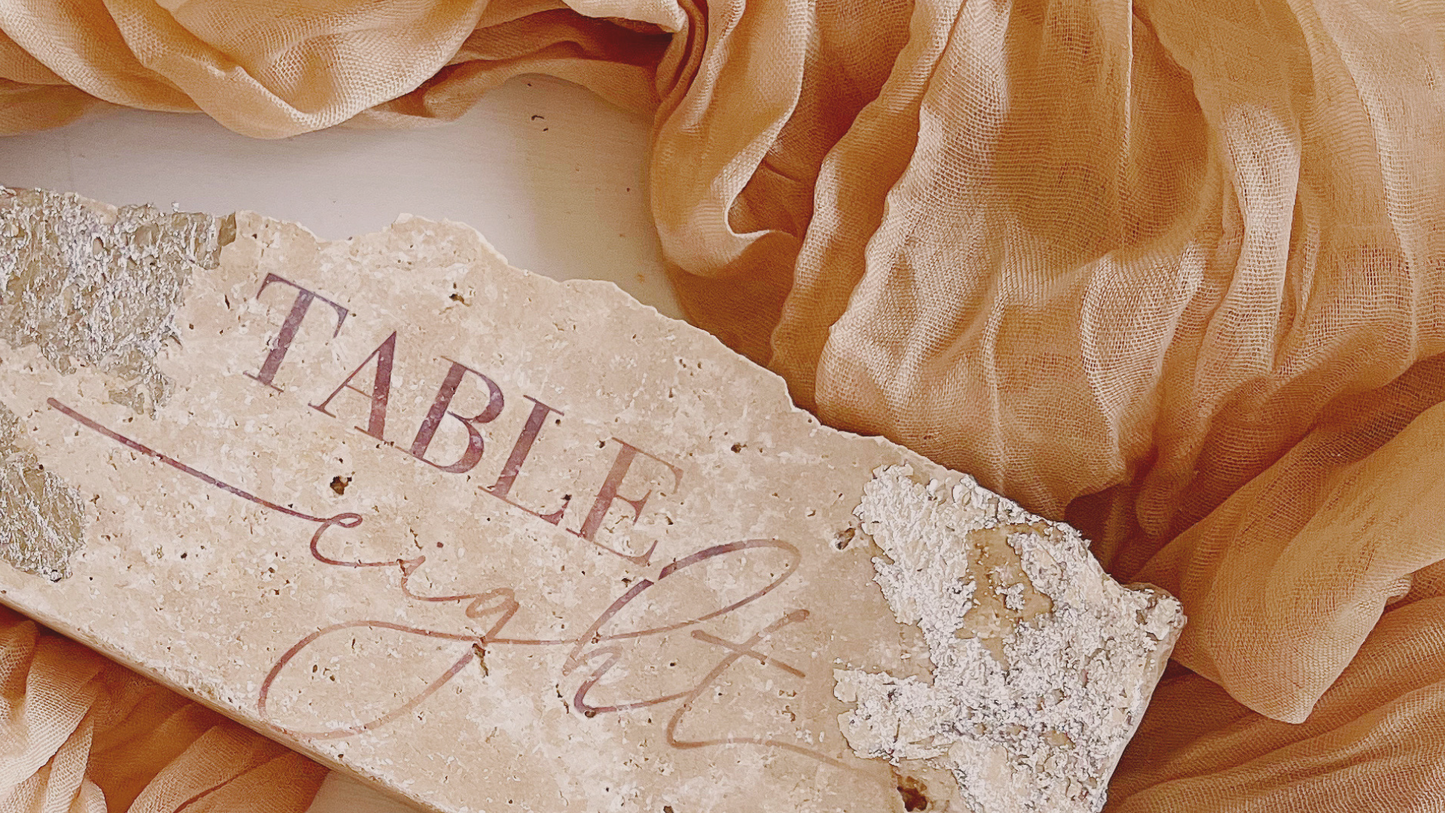 Travertine & Limestone Table Numbers | Wedding & Event Decor