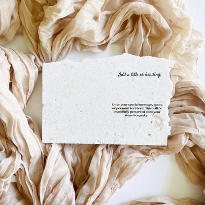 Limestone illustrated story keepsake in landscape style.