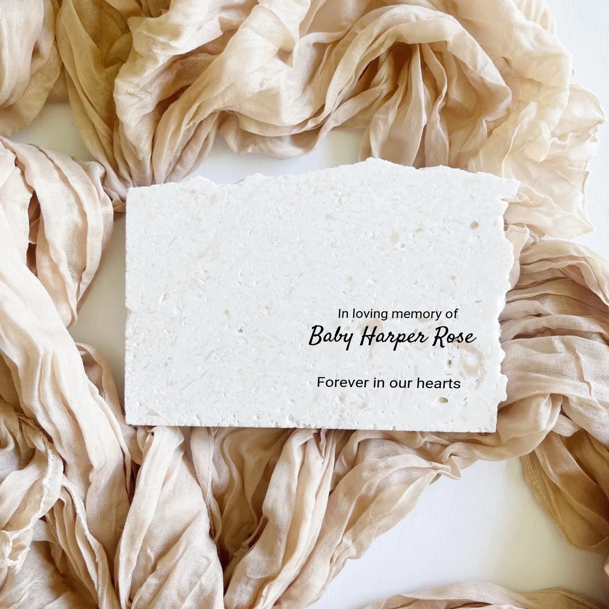 Limestone in loving memory keepsake for little ones in landscape style