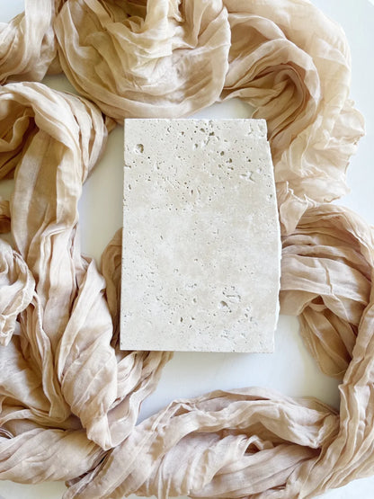 Travertine portrait keepsake in portrait style.